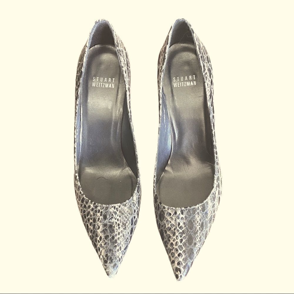 HOST PICK - Stuart Weitzman Python Embossed Leather Heels - Picture 2 of 10